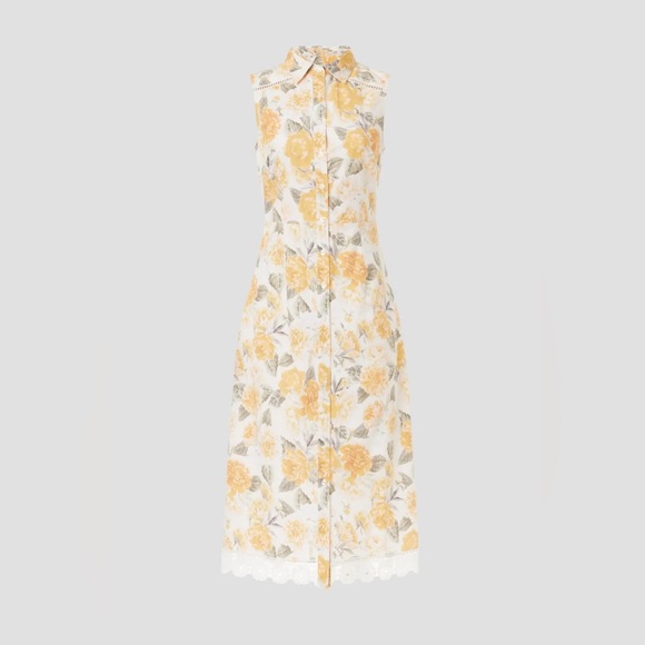 NWT Rachel Parcell Yellow Floral Midi Dress - Picture 5 of 16